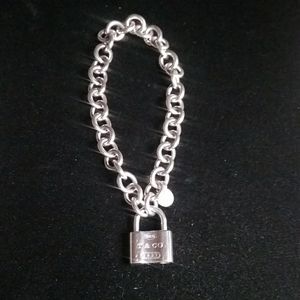 Tiffany chain link lock charm bracelet